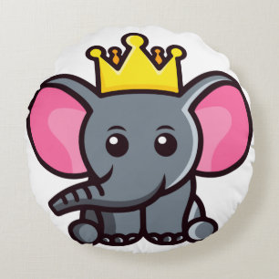 The elephant king round cushion