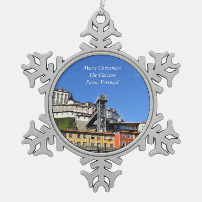 The Elevator, Porto Portugal Christmas Ornament (Front)