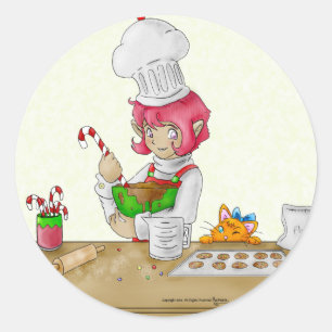 The Elf Baker Sticker! Classic Round Sticker
