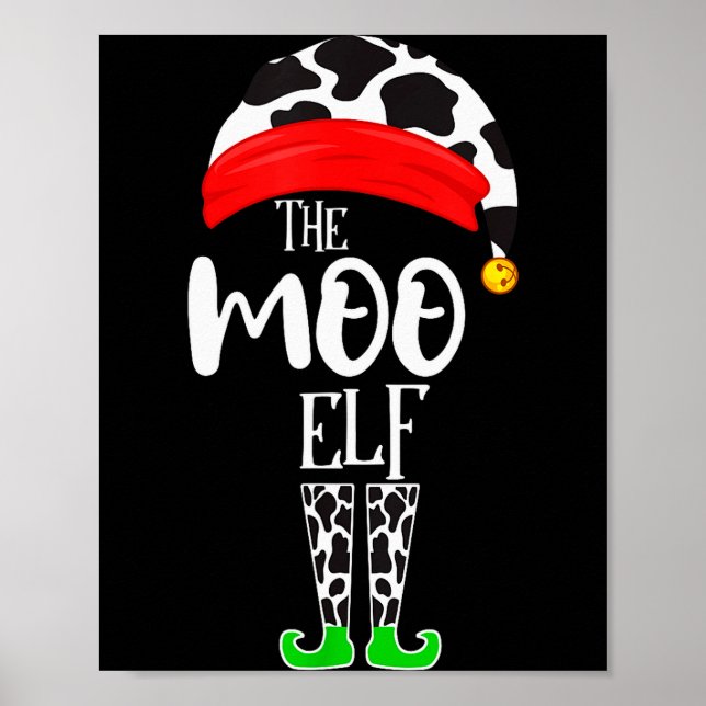 The Elf Moo Cow Funny Christmas Elf Family Matchin Poster (Front)