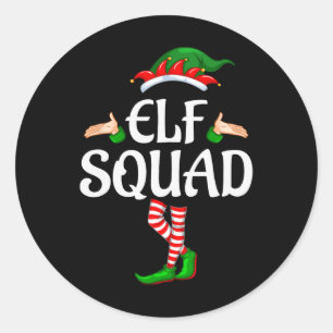 The Elf Squad Family Matching Group Christmas 1 Classic Round Sticker