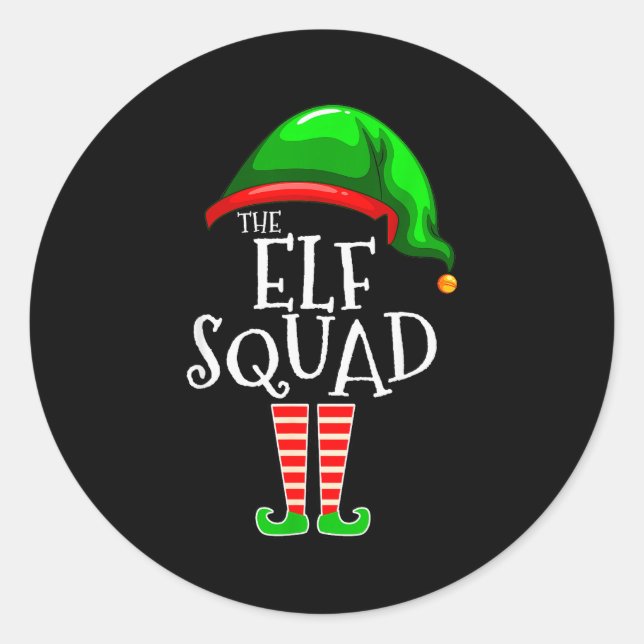 The Elf Squad Family Matching Group Christmas  Classic Round Sticker (Front)