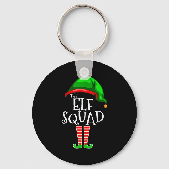 The Elf Squad Family Matching Group Christmas  Key Ring (Front)