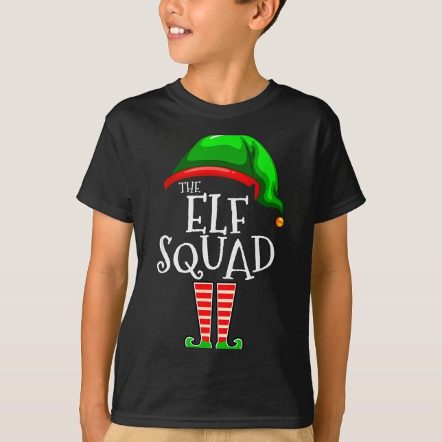 The Elf Squad Family Matching Group Christmas  T-Shirt (Front)