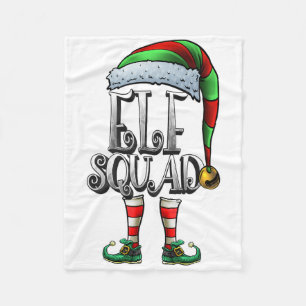 The Elf Squad Matching Family Elf Squad Christmas Fleece Blanket