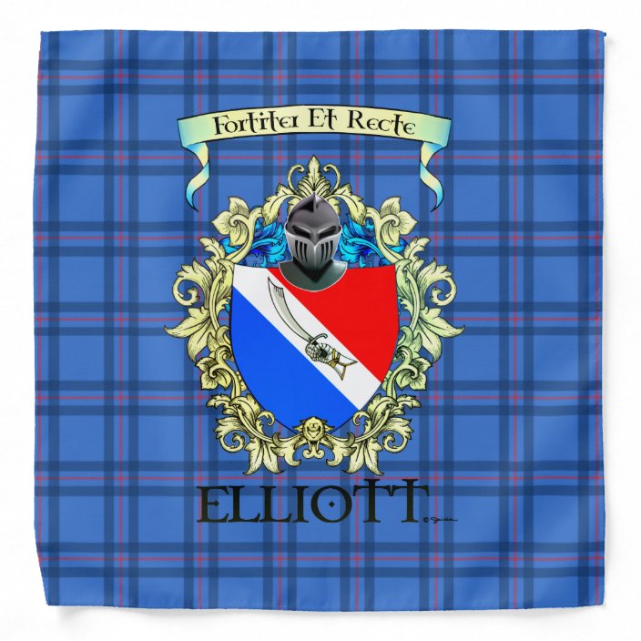 The Elliott Clan Tartan & Crest Bandana | Zazzle.co.uk