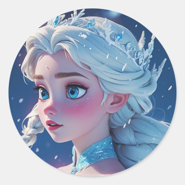 the elsa queen classic round sticker (Front)