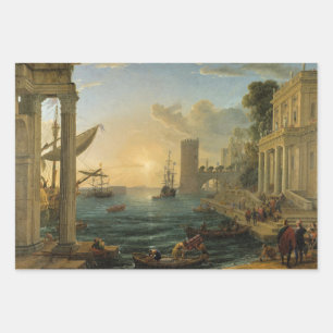 The Embarkation of the Queen of Sheba  Wrapping Paper Sheet