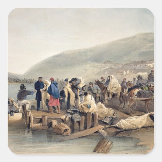 The Embarkation of the Sick at Balaklava Square Sticker (Front)