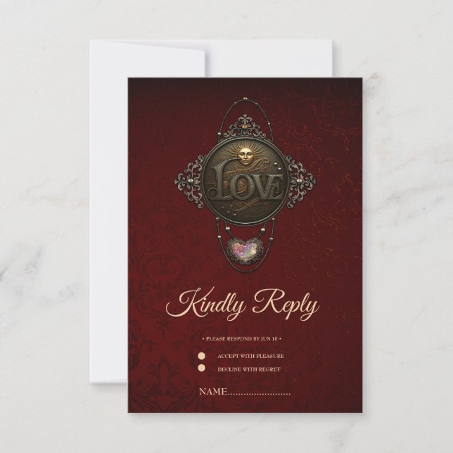The Emblem of Love.  RSVP Card (Front)