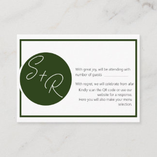 The Emerald Green Wedding Enclosure Reply Card