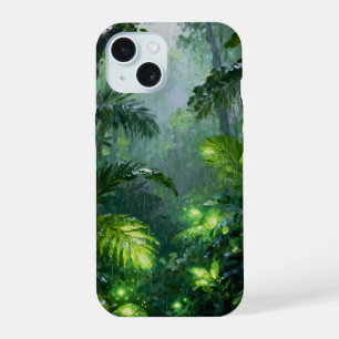 The Emerald Luminescence: A Whispering Rainfall iPhone 15 Case