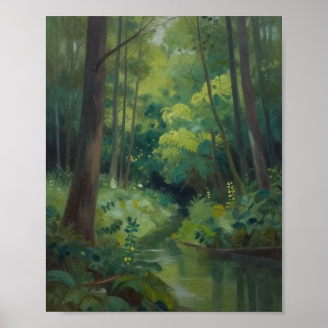 The Emerald Sanctuary: Sunlight Filtering Through  Poster (Front)