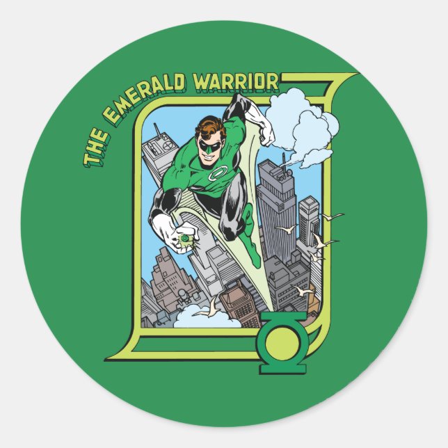 The Emerald Warrior Classic Round Sticker (Front)