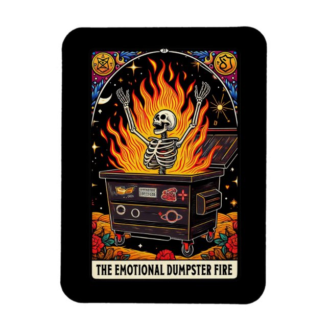 The Emotional Dumpster Fire Tarot Card Magnet (Vertical)