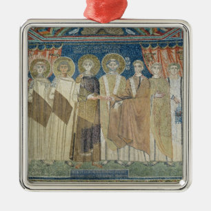 The Emperor Constantine IV grants tax immunity Metal Tree Decoration