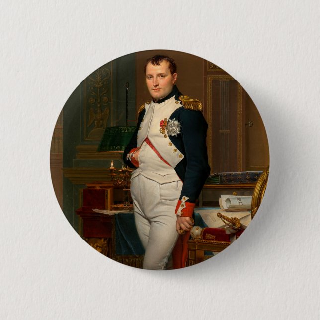 The Emperor Napoleon in his study at the Tuileries 6 Cm Round Badge (Front)