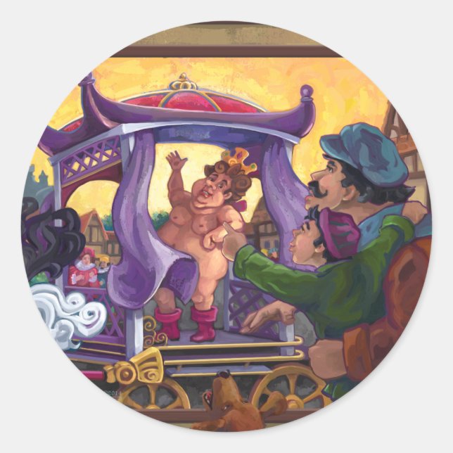 The Emperor’s New Clothes Art Classic Round Sticker (Front)