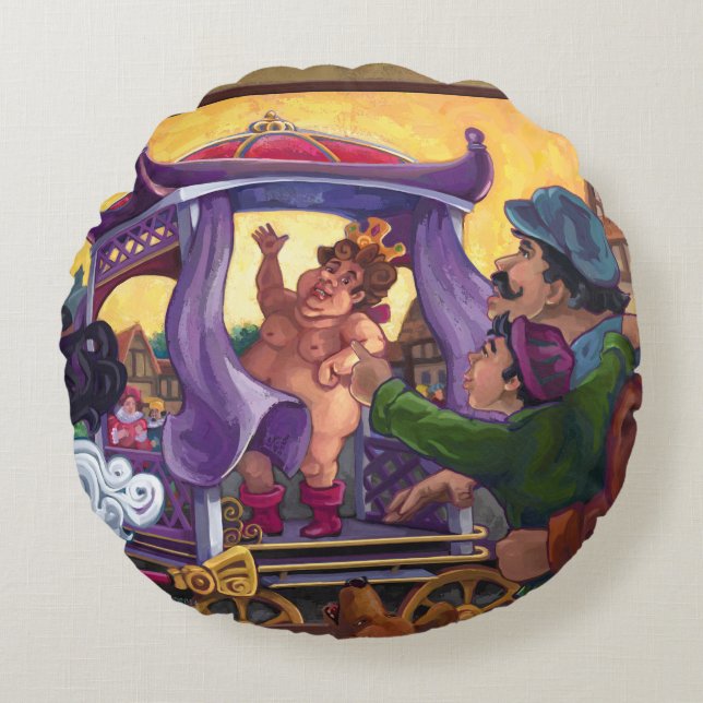 The Emperor’s New Clothes Art Round Cushion (Front)