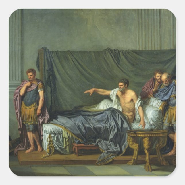 The Emperor Severus Rebuking his Son Square Sticker (Front)