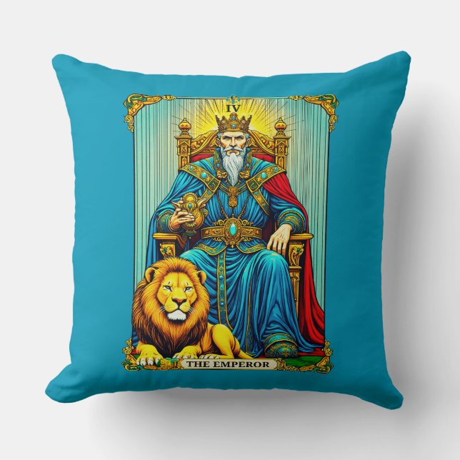 The Emperor Tarot Card Art Cushion (Front)