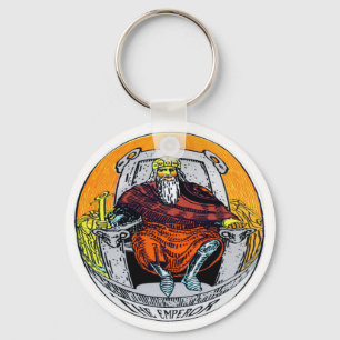 The Emperor Tarot Card Key Ring
