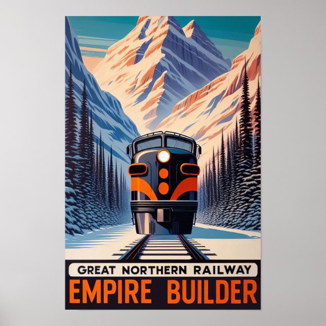 The Empire Builder Vintage Train Poster (Front)