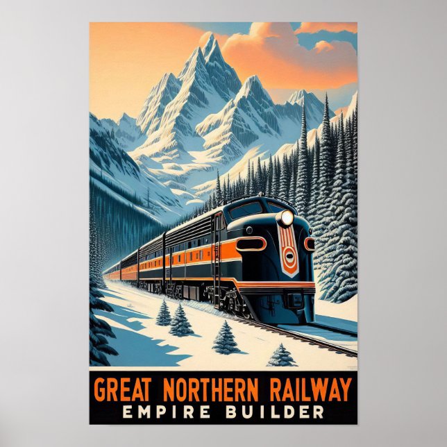 The Empire Builder Vintage Train Poster (Front)