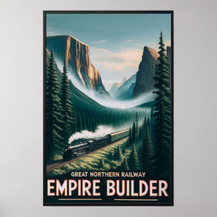 The Empire Builder Vintage Train Poster