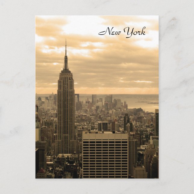 The Empire State Building (Sepia) Postcard (Front)
