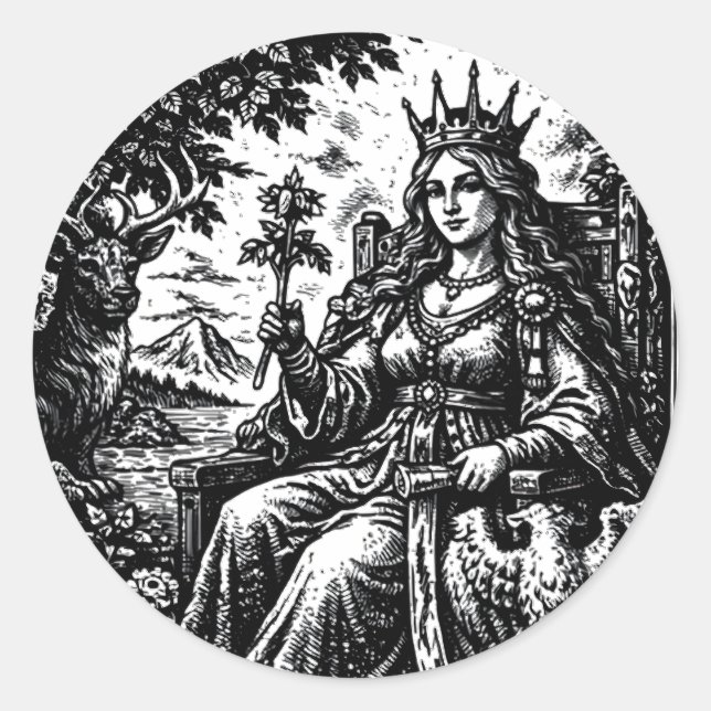 The Empress — BurnsInHell Tarot III Classic Round Sticker (Front)