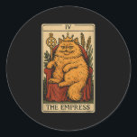 The Empress Cat Tarot Card Funny Witchy Mystical K Classic Round Sticker<br><div class="desc">The Empress Cat Tarot Card Funny Witchy Mystical Kitty Gifts</div>