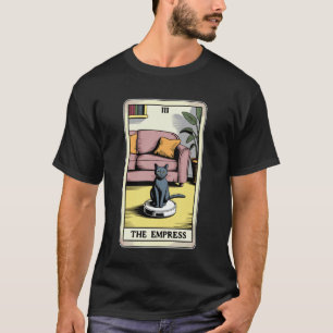 The Empress Robot Vacuum Cleaner Cat Funny Tarot C T-Shirt
