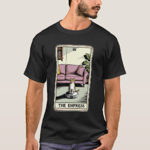 The Empress Robot Vacuum Cleaner Cat Funny Tarot C T-Shirt