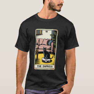 The Empress Robot Vacuum Cleaner Cat Funny Tarot C T-Shirt