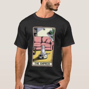 The Empress Tarot Card Cat Robot Vacuum Cleaner Ca T-Shirt