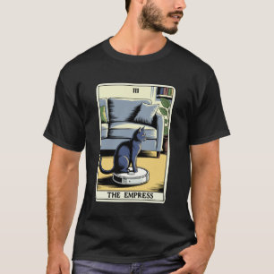 The Empress Tarot Card Cat Robot Vacuum Cleaner Ca T-Shirt