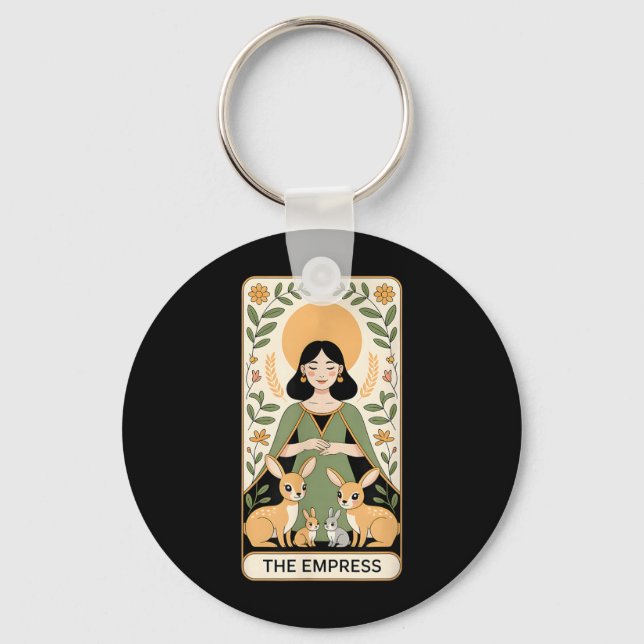 The Empress Tarot Card Illustration Key Ring (Front)