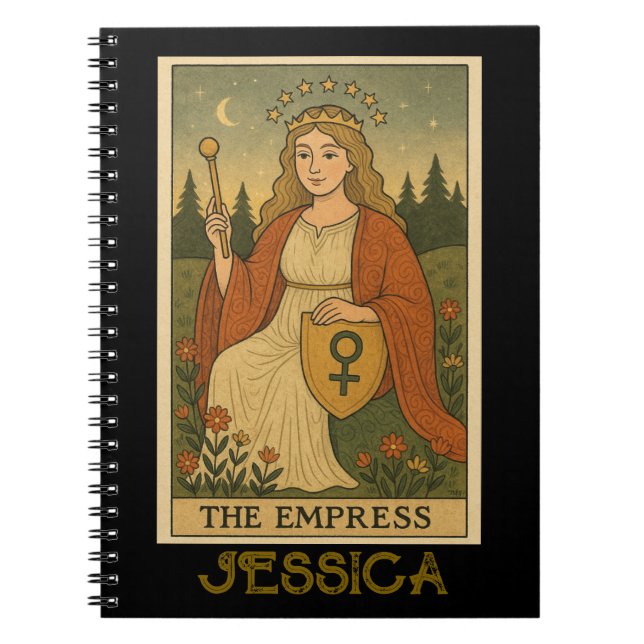 The Empress Tarot Card Unisex Notebook (Front)