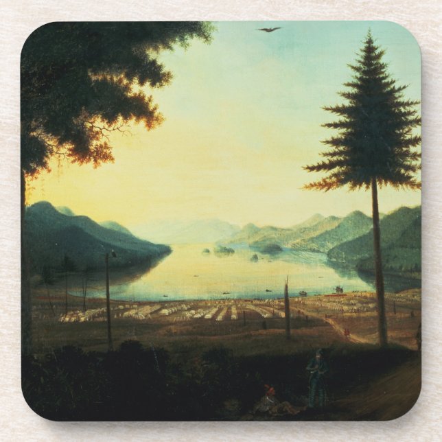 The Encampment at Lake George, New York, 1759 (oil Coaster (Front)