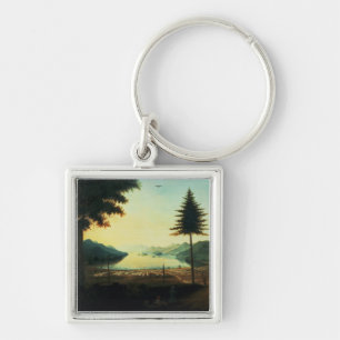 The Encampment at Lake George, New York, 1759 (oil Key Ring