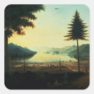The Encampment at Lake George, New York, 1759 (oil Square Sticker