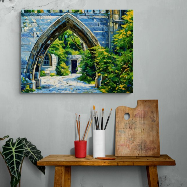 The Enchanted Archway to a Hidden Garden Canvas Print (The perfect touch of magic: our "Secret Passage" print.)