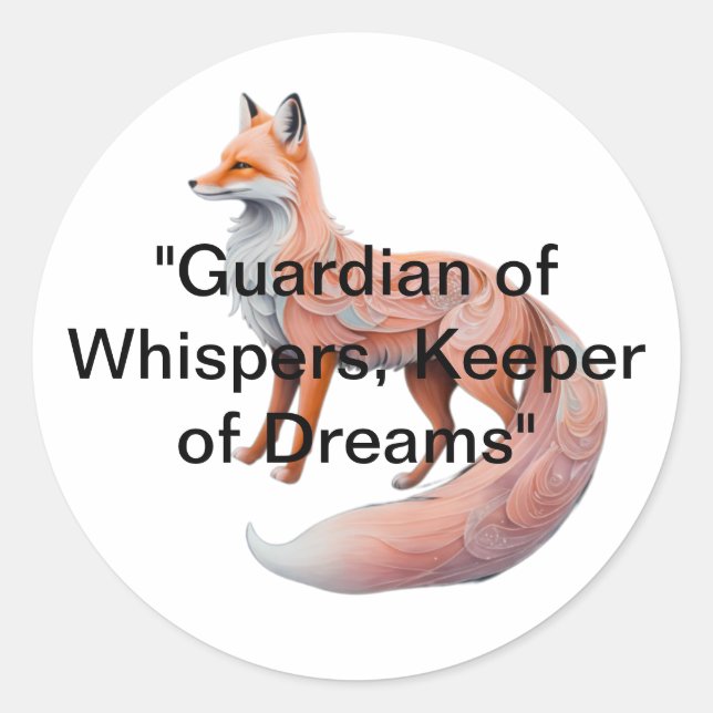 "The Enchanted Ember Fox" Classic Round Sticker (Front)