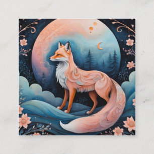 "The Enchanted Ember Fox" Square Business Card