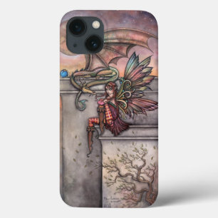 The Enchanted Fairy and Dragon Fantasy Art iPhone 13 Case