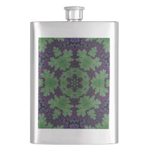 The Enchanted Fern Wheel  Hip Flask