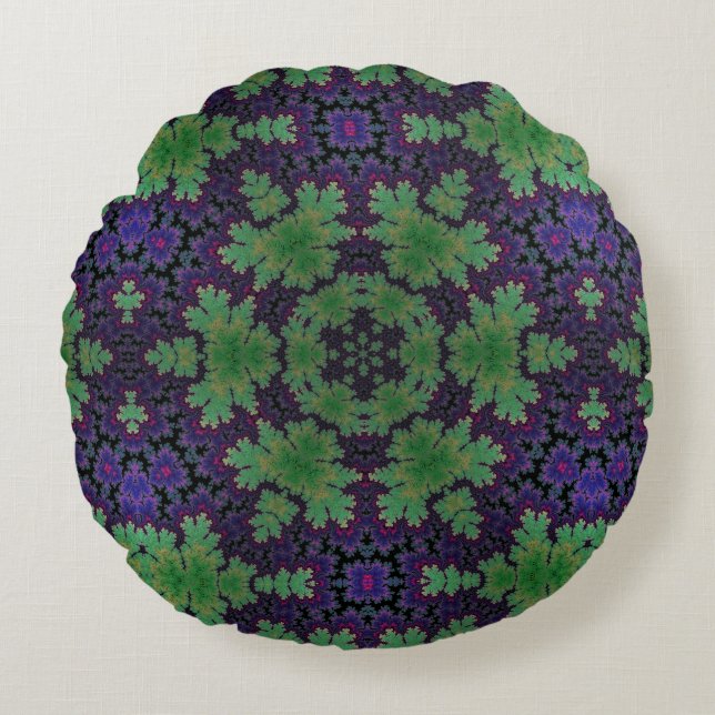 The Enchanted Fern Wheel  Round Cushion (Front)