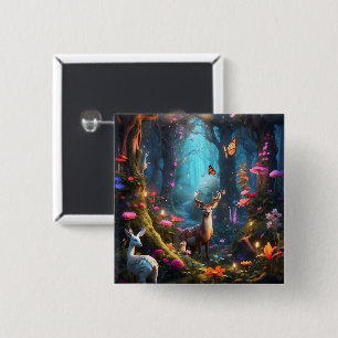 The Enchanted Forest a Mystical Oasis 15 Cm Square Badge