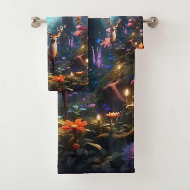 The Enchanted Forest a Mystical Oasis Bath Towel Set (Insitu)